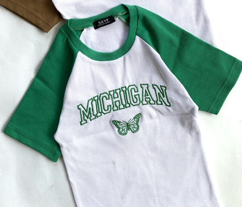 کراپ تیشرت سبز ترند💚