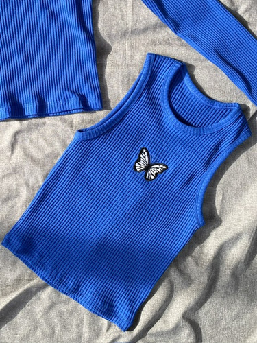 کراپ تاپ آبی تیره پروانه