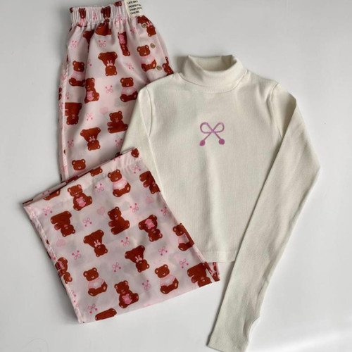 ست بلوز شلوار تدی پاپیون