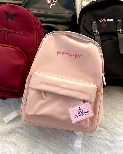 کوله چرم صورتی pretty girl